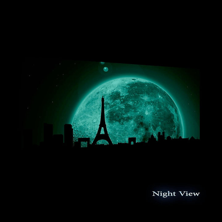 Startonight Bilder Paris Unter dem Mondschein, Leinwandbilder Moderne Kunst, Abstrakte Wanddeko Kuns