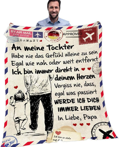 Uposao Flanell Briefdecke Decke,Personalisierte kuscheldecke an Meine Tochter von Papa Plüsch Decke