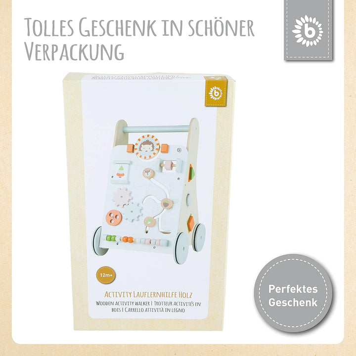 Bieco Lauflernwagen Holz | ab 1 Jahr | Multifunktionale Baby Lauflernhilfe | Laufwagen für Babys zur