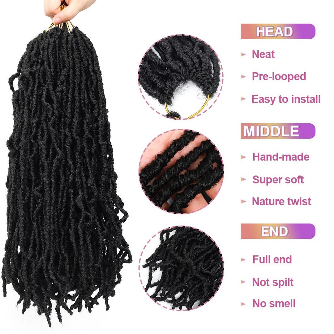 Beyond Beauty 6 Packungen/Lot Nu Faux Locs Häkelhaar, 61 cm, vorgeschlungene Göttin Locs Häkelhaar,