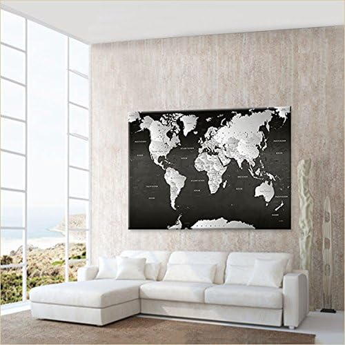 Weltkarte SW, 100 x 70 cm, einteilig, Premium ohne Kork, deutsch Sw 100 x 70 cm, einteilig, Sw 100 x