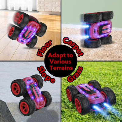 Ferngesteuertes Auto ab 3 4 5 6 7 8 9 Jahre, 4WD RC Auto Kinder 2.4Ghz 360°LED Blinken Stunt Drift C