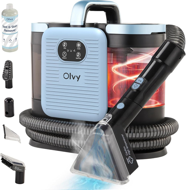 Olvy Teppichreiniger PRO – Nasssauger Polsterreiniger mit Dampf – 100°C Steam Cleaner – Sofa Reinige