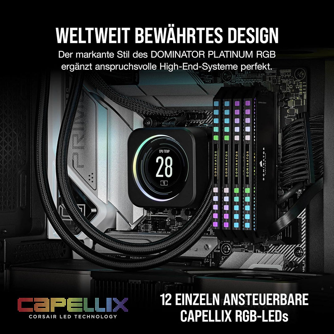 Corsair DOMINATOR PLATINUM RGB DDR5 RAM 32GB (2x16GB) 6400MHz CL32 Intel XMP iCUE Kompatibel Compute