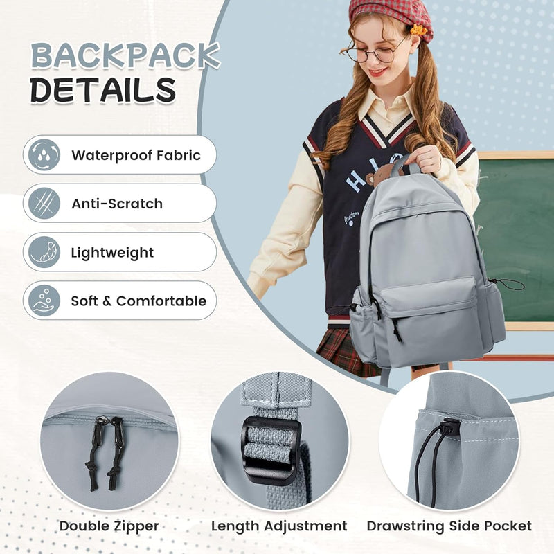 WEPLAN Schulrucksack Teenager Mädchen Rucksäcke Damen Schule Casual Schultaschen Unisex Schultasche