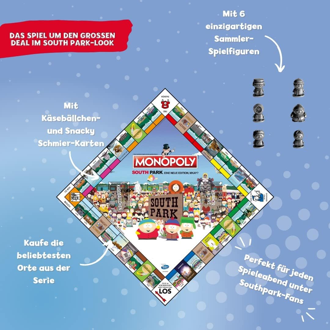 Winning Moves - Monopoly - Southpark - Gesellschaftsspiel - Alter 18+ - Deutsch, 2 Spieler