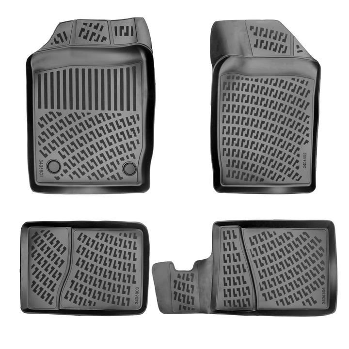 Rizline Passgenau 3D Fussmatten Auto Kompatibel mit Renault Clio II Typ B 1998-2012 Passgenau Gummim