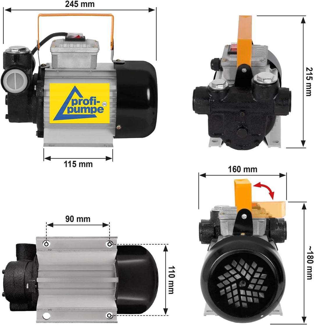 AMUR DIESELPUMPE HEIZÖLPUMPE ÖLPUMPE Biodiesel SELBSTANSAUGEND Diesel Set Standard-4 ELEKTRISCHE 230