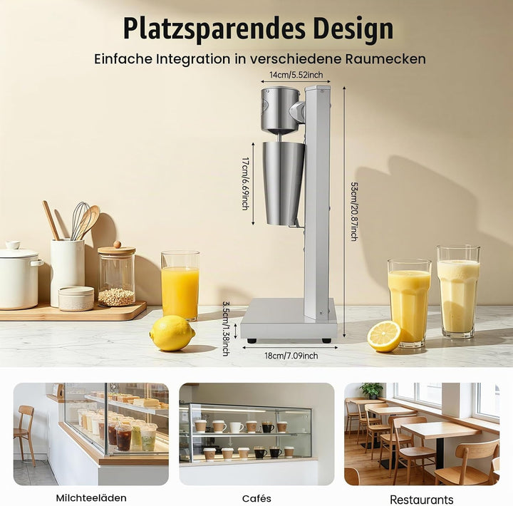 Drink Mixer 650ML Profi Milchshaker Standmixer elektrischer Getränkemixer Mixbecher für Smoothies, C