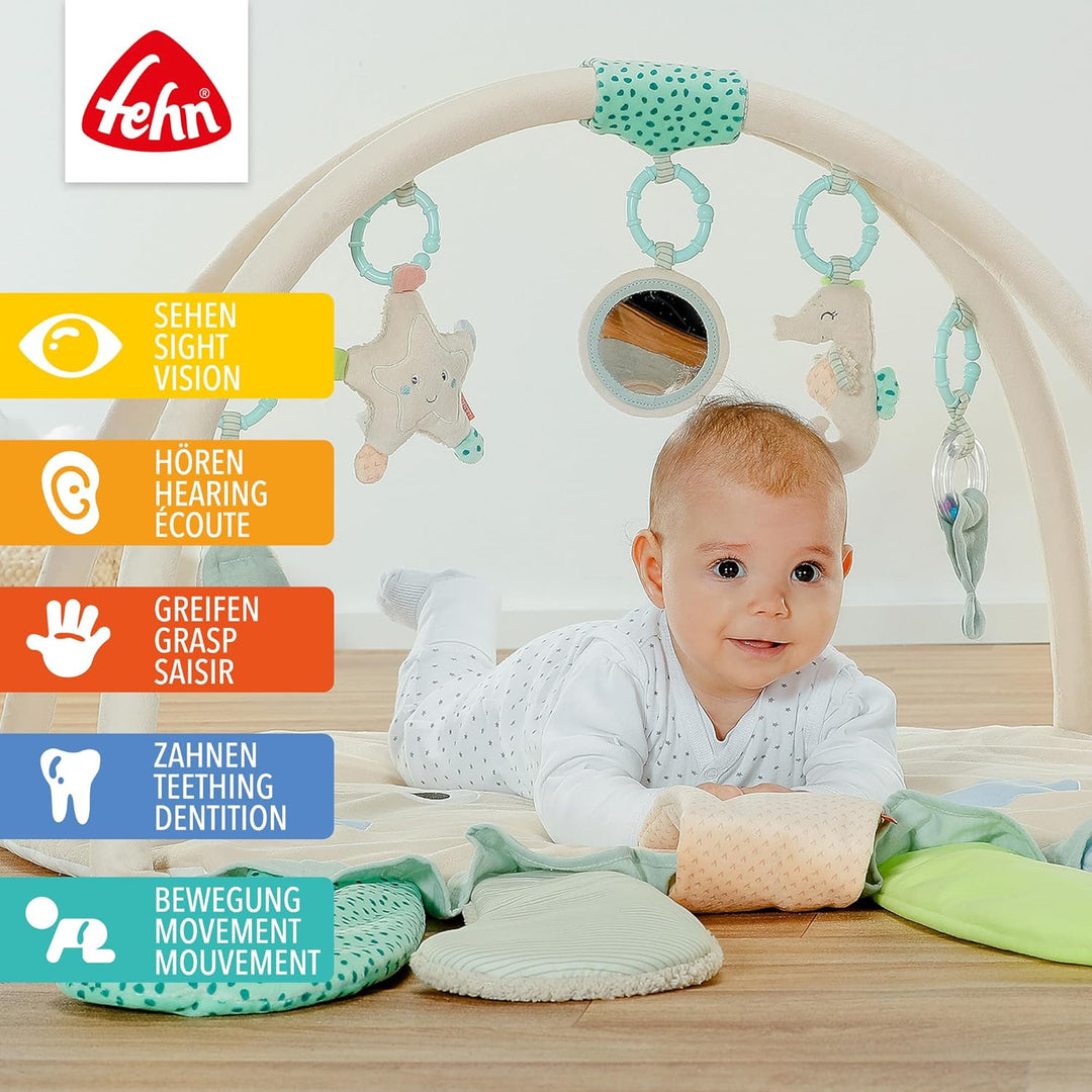 Fehn 054149 3-D-Activity-Decke Oktopus – Spielspass zum Fühlen und Greifen – Für Babys und Kleinkind