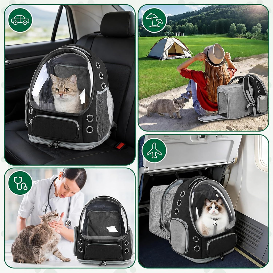 Erweiterbar Katzenrucksack mit Fenster Katzenrucksack Hunderucksack Geeignet für 3–5 kg 42x32x26-56c