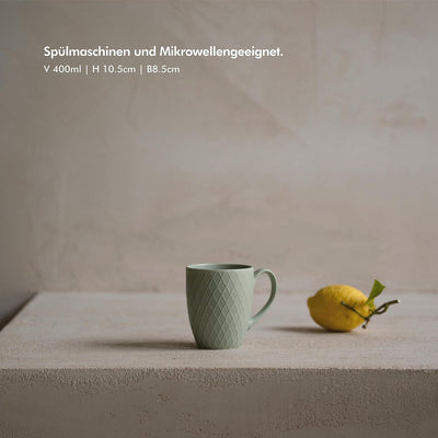 KIVY Kaffeetassen 6er Set [400 ml] - Hochwertige Kaffeetasse mit grossem Henkel - Keramik Tasse gros