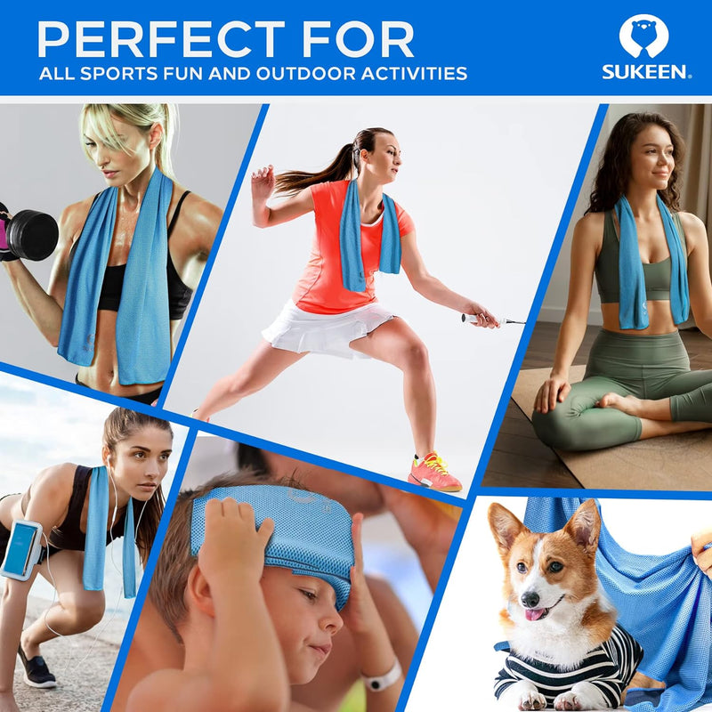 Kühltuch Set, kühlendes Handtuch Kühltücher Hals, Handtuch kühlend, Cooling Towel, Kühltücher Sport,