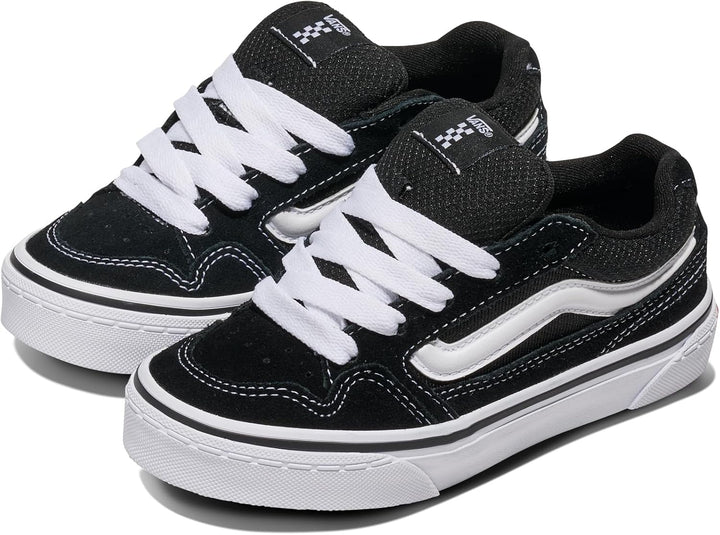 Vans Jungen Caldrone Sneaker 27 EU Suede Mesh Black White, 27 EU Suede Mesh Black White