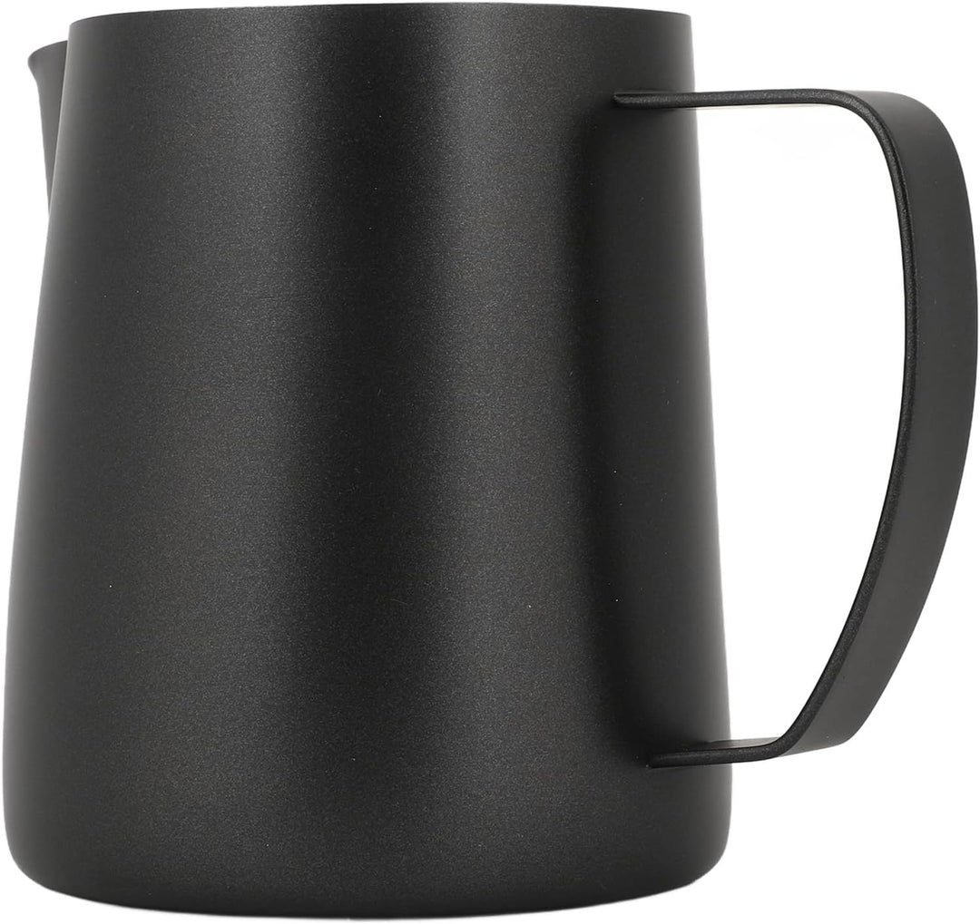 Milchaufschäumbecher aus Edelstahl, 700 Ml, Langlebiger Dampfkrug für Latte-Art-Enthusiasten (BLACK)