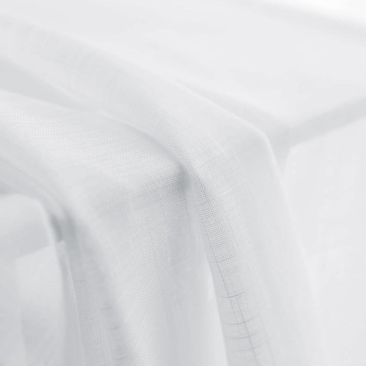 CUCRAF Leinenoptik Weiss Voile Vorhänge mit Ösen Halbtransparent Gardine für Schlafzimmer Wohnzimmer