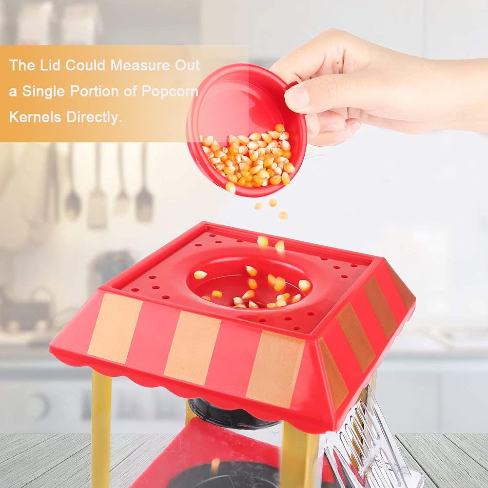 Popcornmaschine, Popcorn in 3 Minuten, kein Fett, Heissluft, ölfrei, 1200 W, ideal für Familie und A