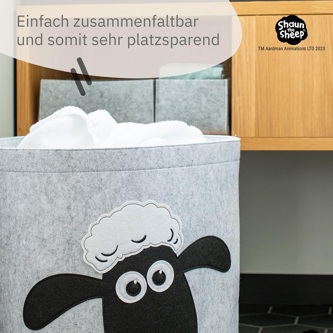 meets "Shaun das Schaf" Aufbewahrungskorb zusammenfaltbar für Kinder – ca. 43,5 x 46 cm Shaun Gesich