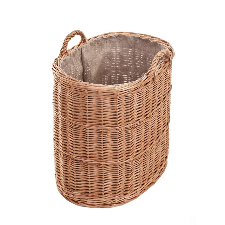 Vollweidener Kaminkorb, Kaminkorb aus Weide, naturfarbiger Weidenkorb für Kaminholz, Spielzeugkasten