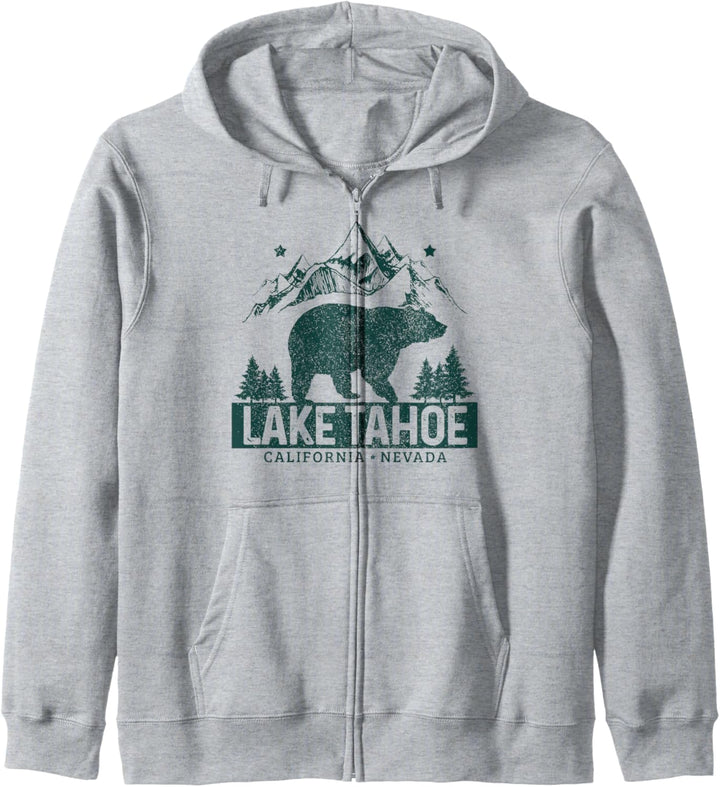 Lake Tahoe Vintage Berge Bär California Nevada Kapuzenjacke