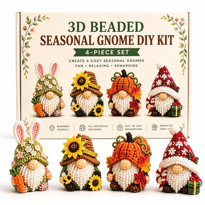 Generisch DIY 3D-Perlenwichtel-Bastelset Tiny 3D Beaded DIY Kit für Erwachsene und Jugendliche Mit 4