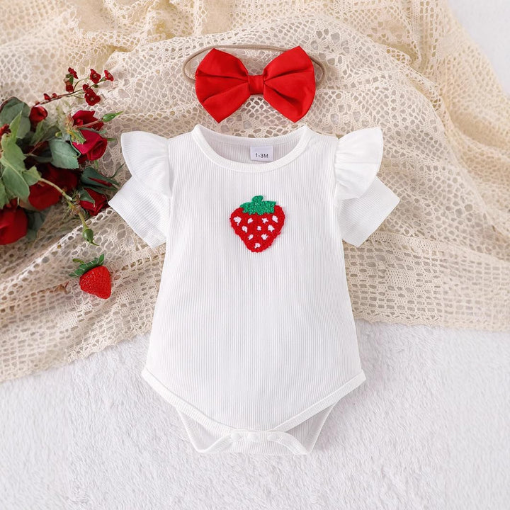 Neugeborene Baby Mädchen Sommer Outfit Rüschen Kurzarm Top+ Bowknot Bloomers Tutu Rock Shorts+ Stirn