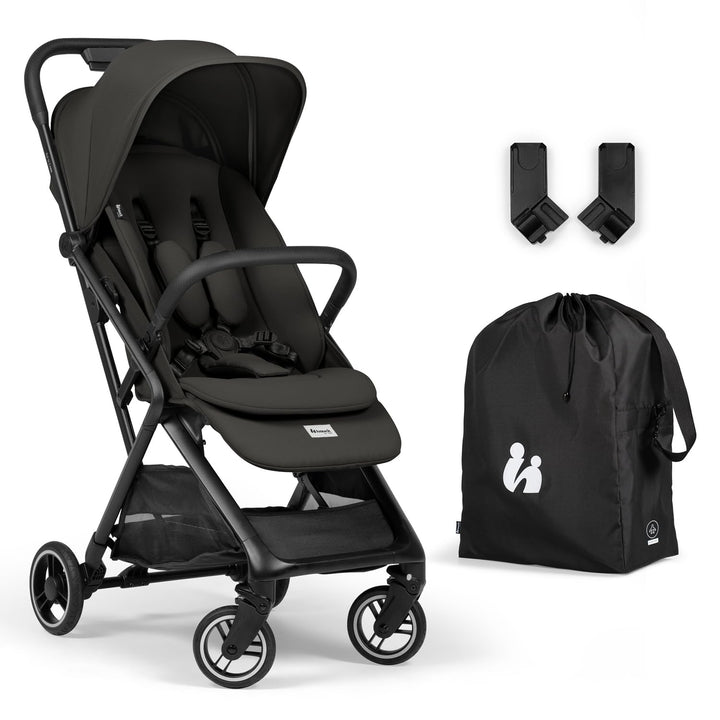 hauck All-in-One Reisebuggy Set, Flugzeug Handgepäck, Fly N Care Black | Einhändig klappbar mit Trag