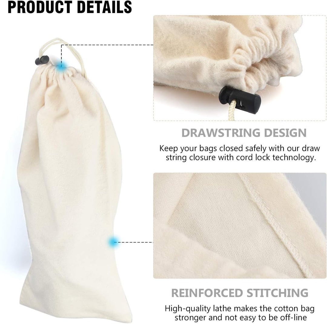 BlesMaller Schuh-Aufbewahrungsbeutel 100% Baumwolle mit Kordelzug für Männer und Frauen für Reisen S