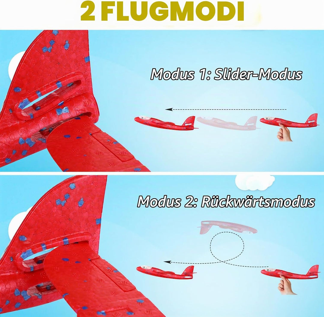 NUOBESTY Grosses Wurfschaumflugzeug Led-Licht Flugzeugspielzeug Segelflugzeug Flugzeugmodell Outdoor