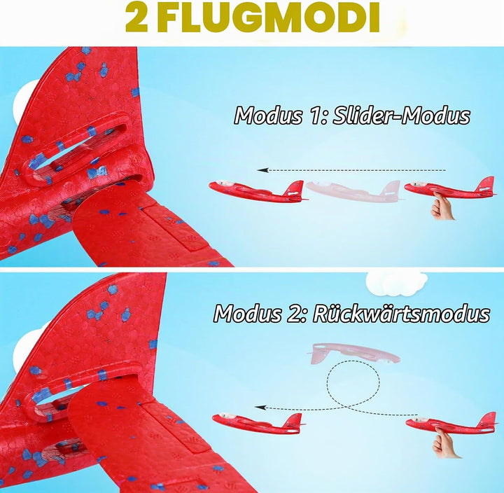 NUOBESTY Grosses Wurfschaumflugzeug Led-Licht Flugzeugspielzeug Segelflugzeug Flugzeugmodell Outdoor