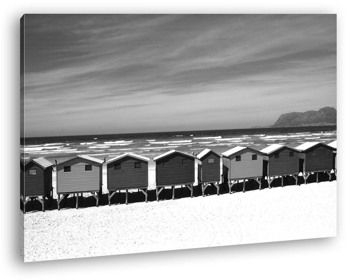 deyoli schöne Ferienhäuser am Strand Effekt: Schwarz/Weiss im Format: 60x40 als Leinwandbild, Motiv