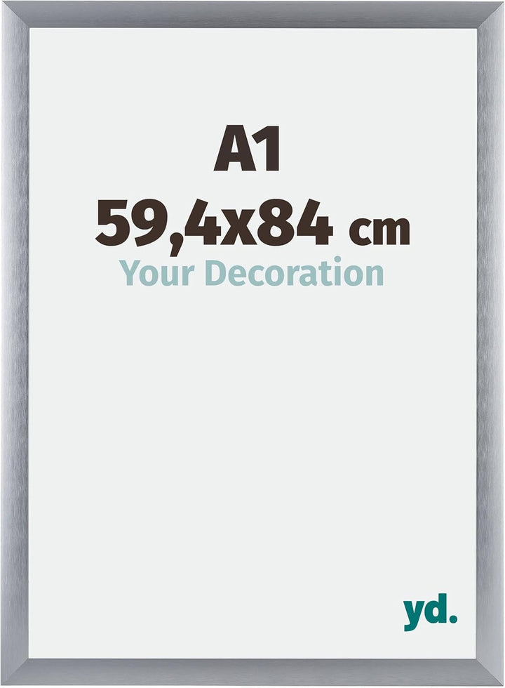 yd. Your Decoration - Bilderrahmen DIN A1 59,4x84 cm - Bilderrahmen aus Aluminium mit Acrylglas - An