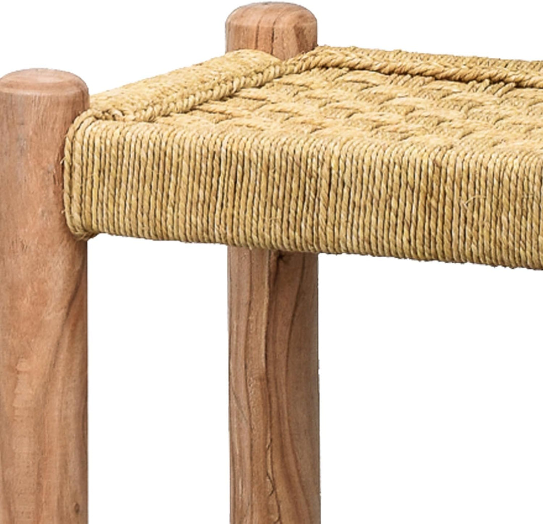 Marrakesch Hocker Beistelltisch aus Holz &amp; Jute Josue 36 cm | Ideal im Garten Terrasse und Balkon Na
