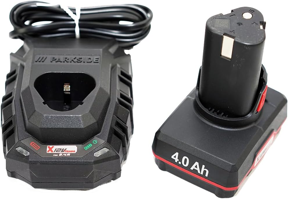 HEADNMORE® Bundle - Parkside® 12V - 1x 4Ah 4 Ah Akku PAPK 12 B4 + 1x 2,4A Ladegerät PLGK 12 A3 - Wer