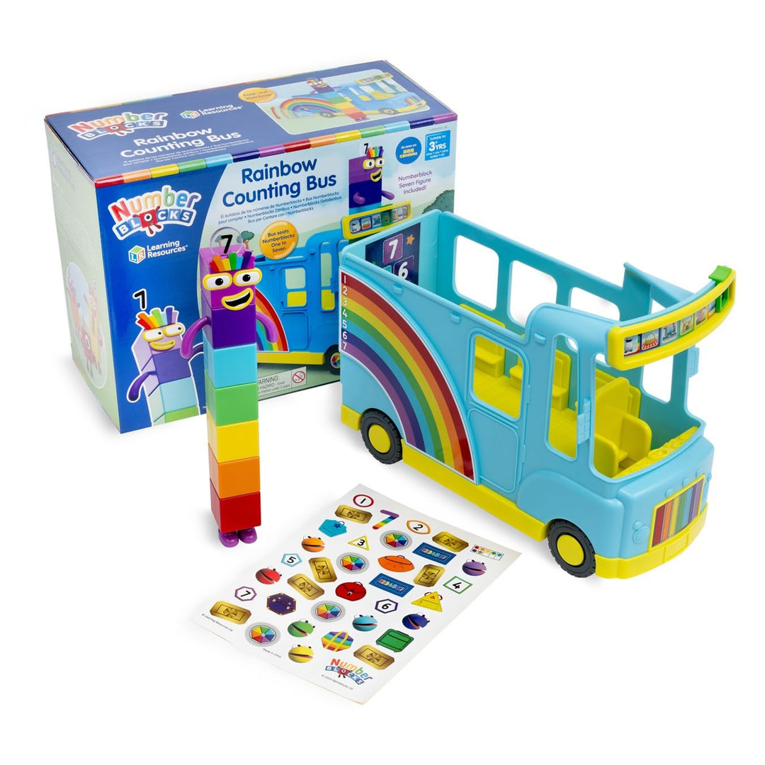 Learning Resources Numberblocks Regenbogen-Zählbus, ab 3 Jahren, interaktives Ziffernblock-Bus-Spiel
