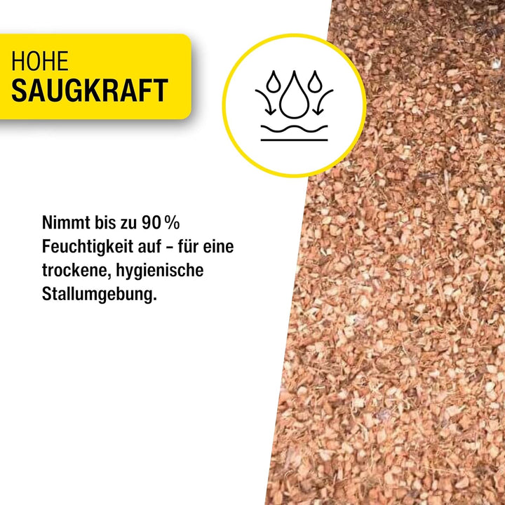 horizont Kokoseinstreu 100 L grob | biologisch abbaubar und kompostierbar, Kokoschips, für Geflügel,