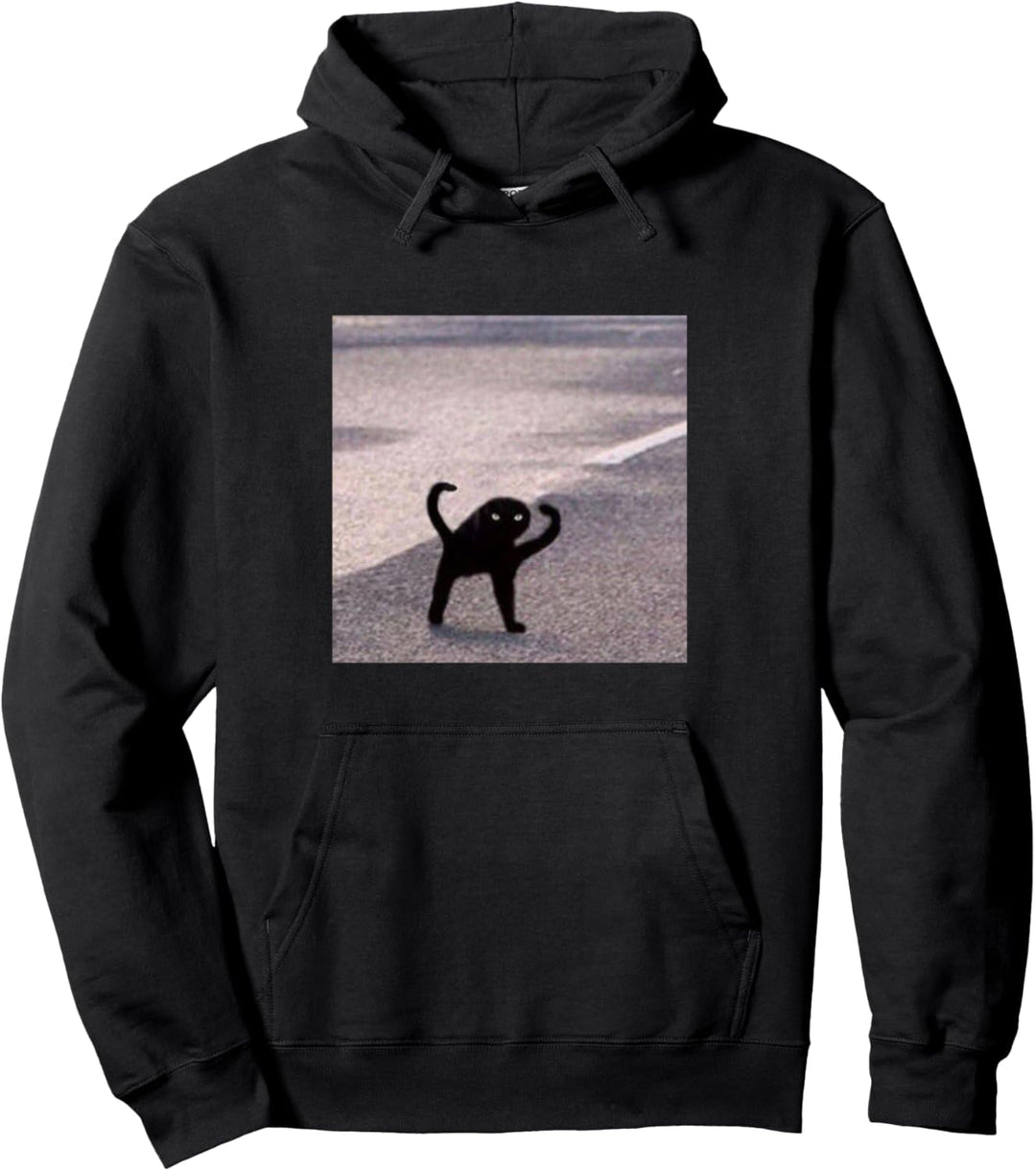 Lustiges Katzenspielzeug mit Aufschrift "Cursed Cat", Geschenk für Kätzchen, Schwarz Pullover Hoodie