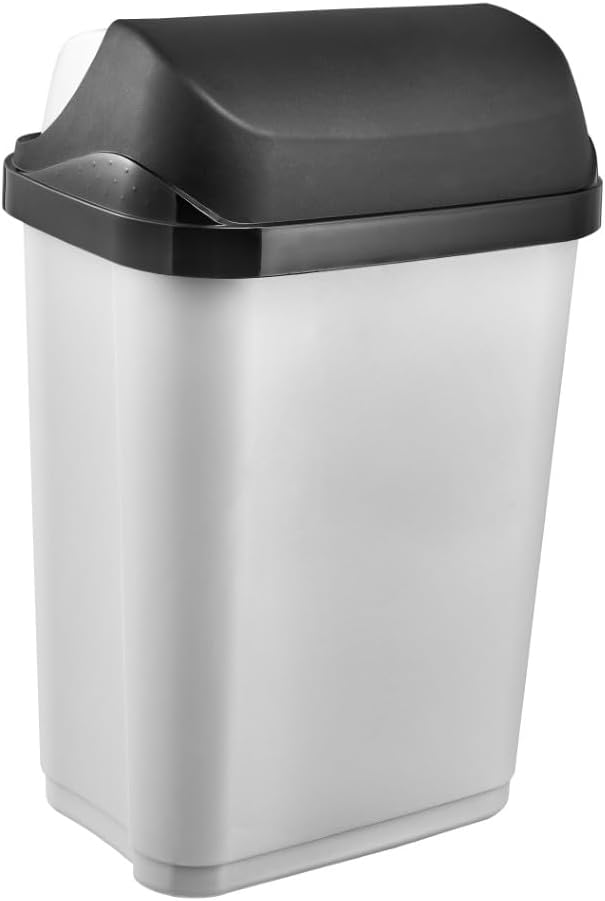 keeeper rasmus 2x Abfallbehälter mit Rolldeckel, 10 l, 25,5 x 19 x 39 cm, Light Silver Silber 2x 10