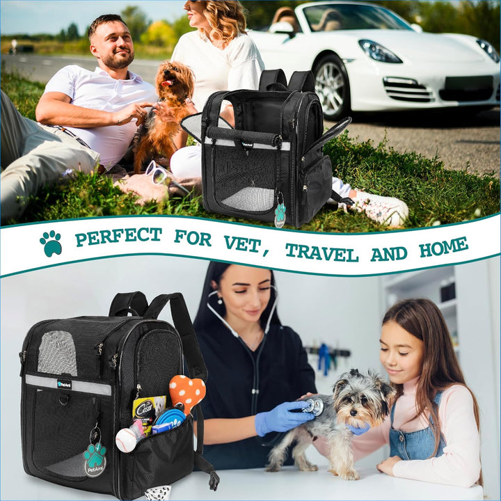 PetAmi Hunderucksack für kleine und grosse Katzen, Haustiere, Welpen, belüfteter Haustier-Wanderruck