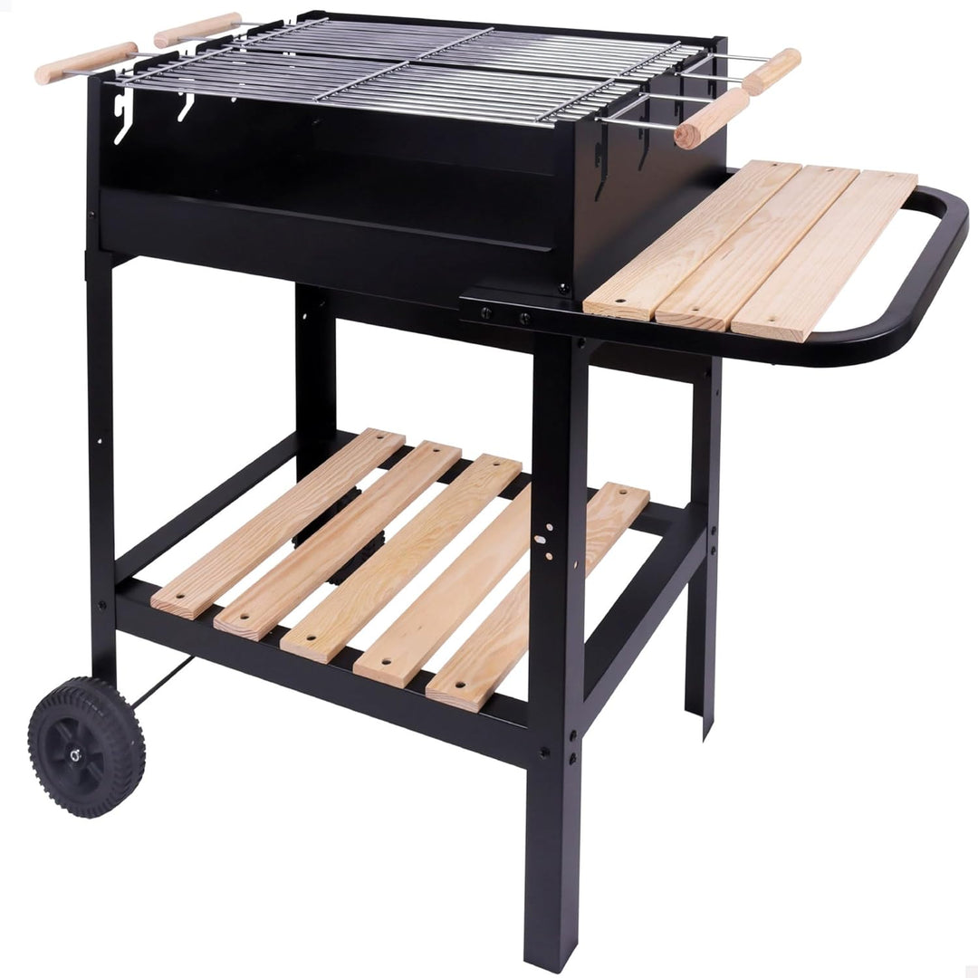 AKTIVE 52975 Holzkohle- und Holzkohlegrill mit doppeltem Grill, 100,5 x 40 x 88,5 cm, 3 höhenverstel