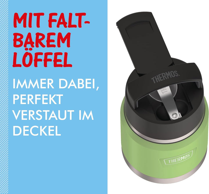 Thermos ICON Kids Thermobehälter für Essen 0,35l, grün, lime, Edelstahl, absolut dicht, hält Speisen