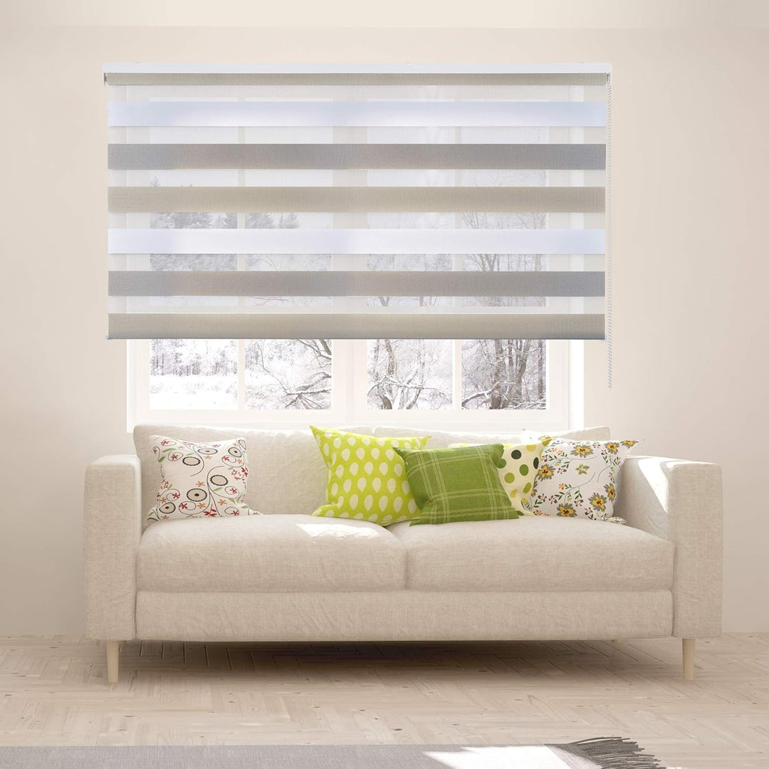 Doppelrollo Fensterrollo lichtdurchlässig & verdunkelnd Duo Rollo ideal für Innenräume Sonnenschutzr