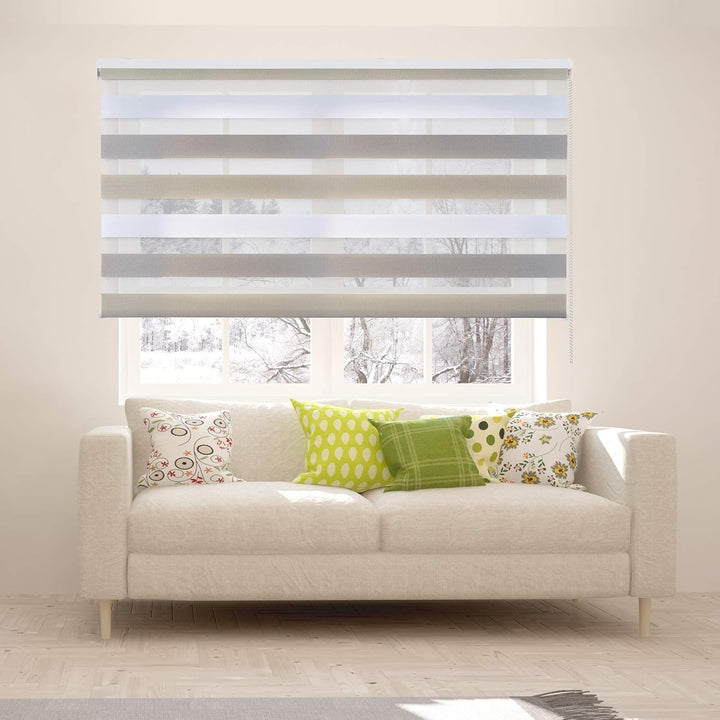 Doppelrollo Fensterrollo lichtdurchlässig & verdunkelnd Duo Rollo ideal für Innenräume Sonnenschutzr