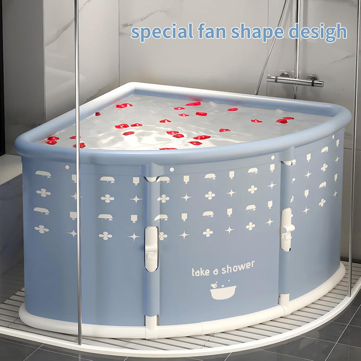 Faltbare Badewanne für Erwachsene, 90x70x55 cm fächerförmige faltbare Badewanne für Erwachsene, Spa-