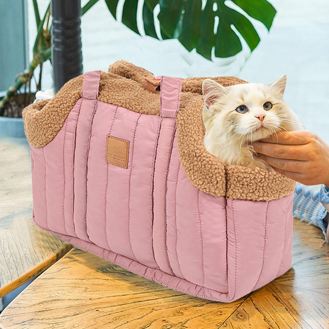 Kleine Hundetragetasche aus Winterfleece, warme Hundetragetasche mit sicherem Geschirr-Clip Grossen