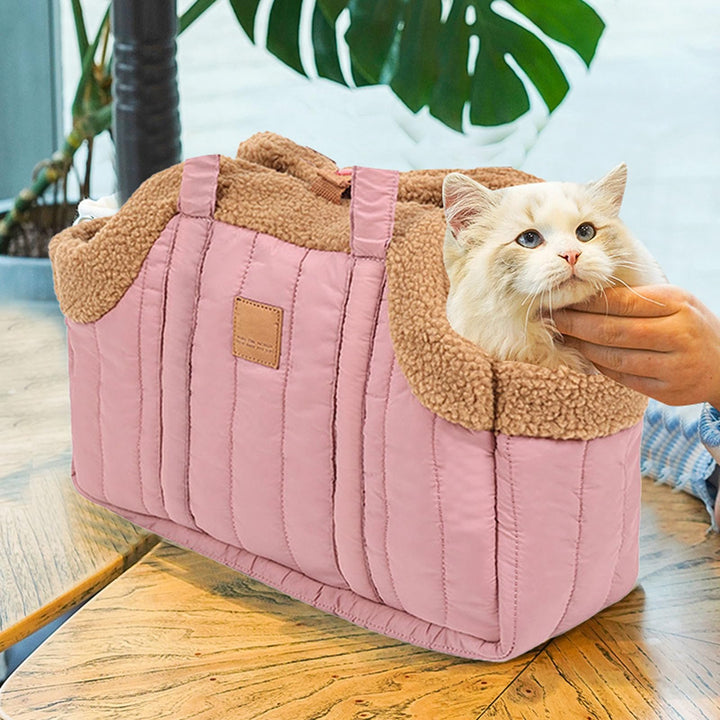 Kleine Hundetragetasche aus Winterfleece, warme Hundetragetasche mit sicherem Geschirr-Clip Grossen