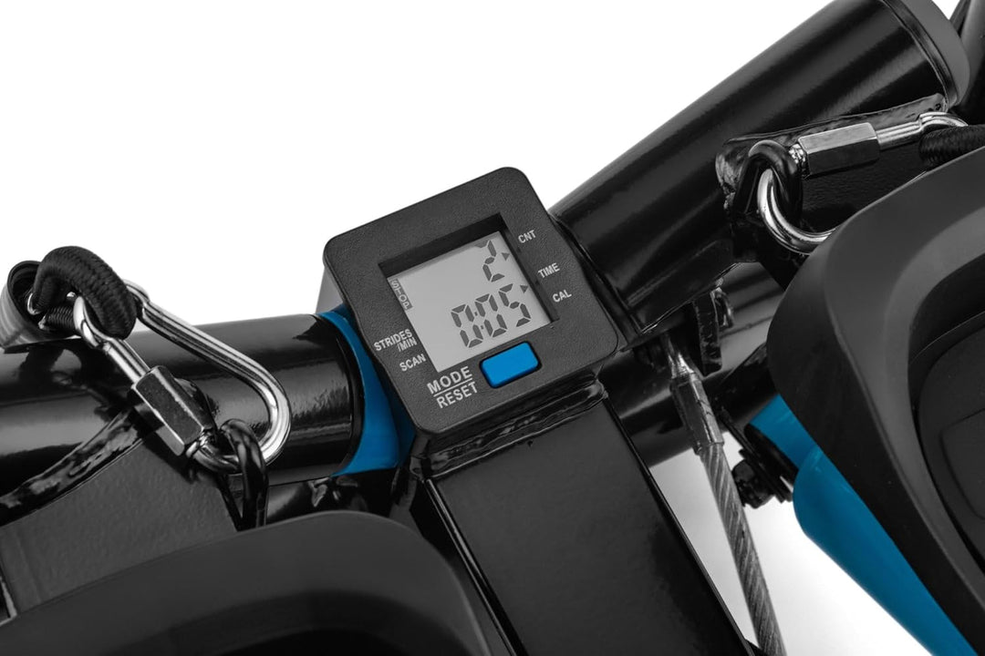 Gymtek Stepper, Drehstepper mit Haltegriffen & Expanderbänder - mit LCD-Bildschirm, Schrittzähler un
