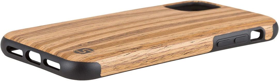Sebastian Sturm Handyhülle „Maxi | Cover aus echtem Edel-Holz Teak in Einer TPU-Hülle | Für Apple iP