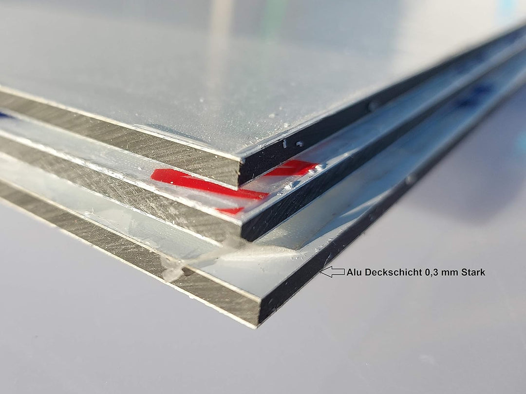 Alu-Verbundplatte 1000 x 500 x 4 mm Aluminiumverbundplatte Zuschnitt