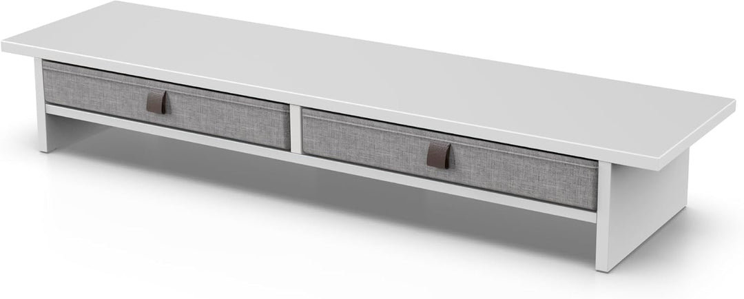 Fenge Dual Monitorständer Riser 2 Etagen Computer Monitor Ständer mit Schublade für PC Laptop Drucke